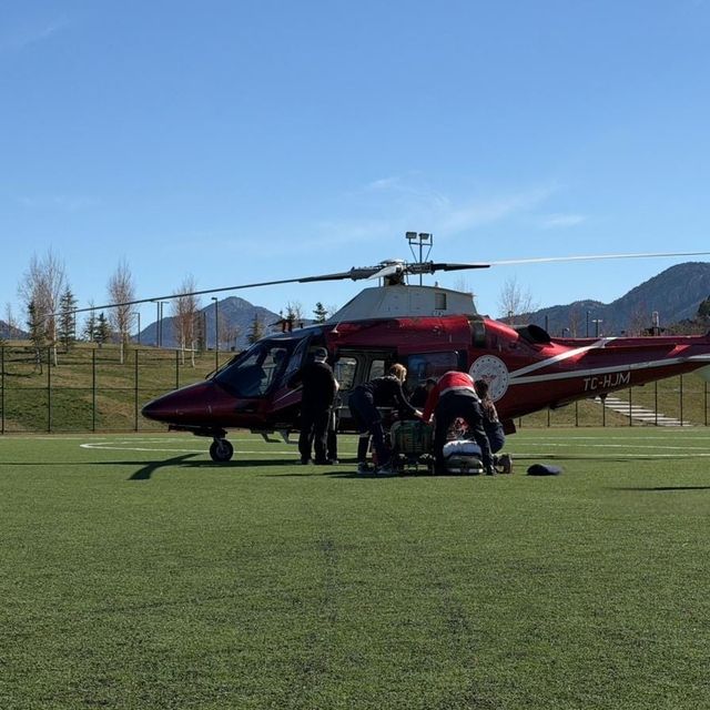 Konya'da hava ambulansı kalp krizi geçiren hasta için havalandı
