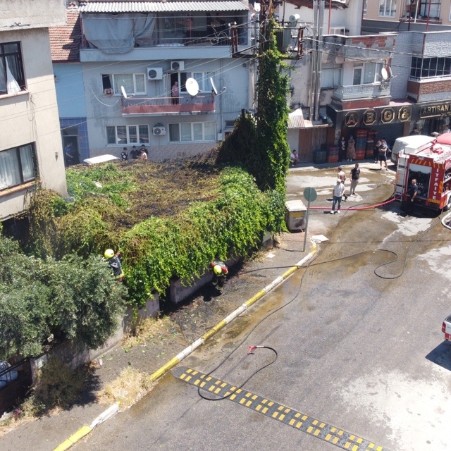 Balıkesir'de çardak yangını korkuttu