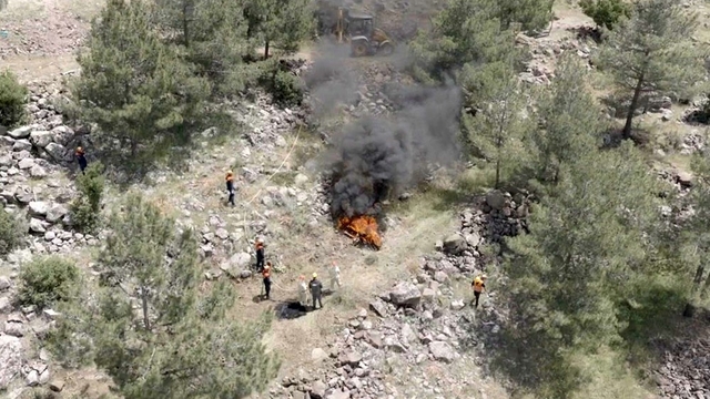 Kilis'te orman yangını müdahale tatbikatı yapıldı