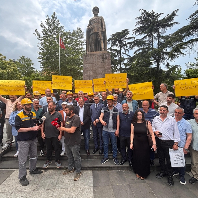 Trabzon'da madencilerin maaş protestosu