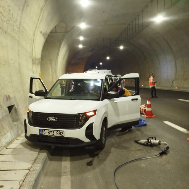 Troya Tüneli'nde trafik kazası tatbikatı
