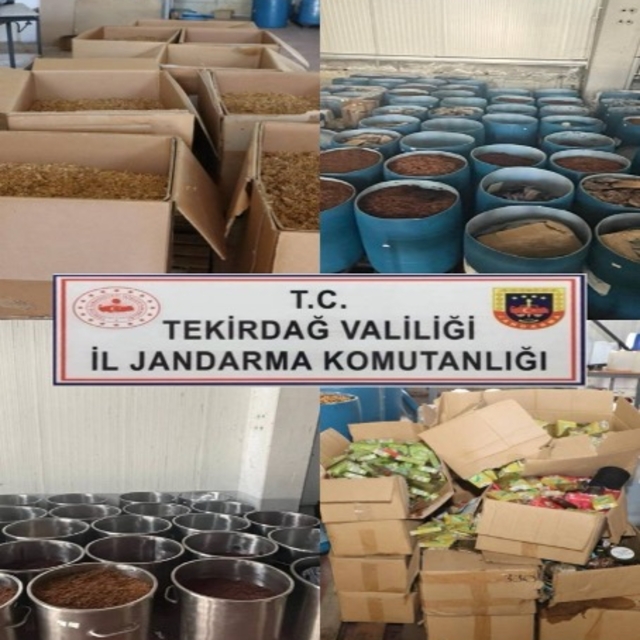 Tekirdağ'da 23 ton 900 kilogram kaçak tütün ele geçirildi