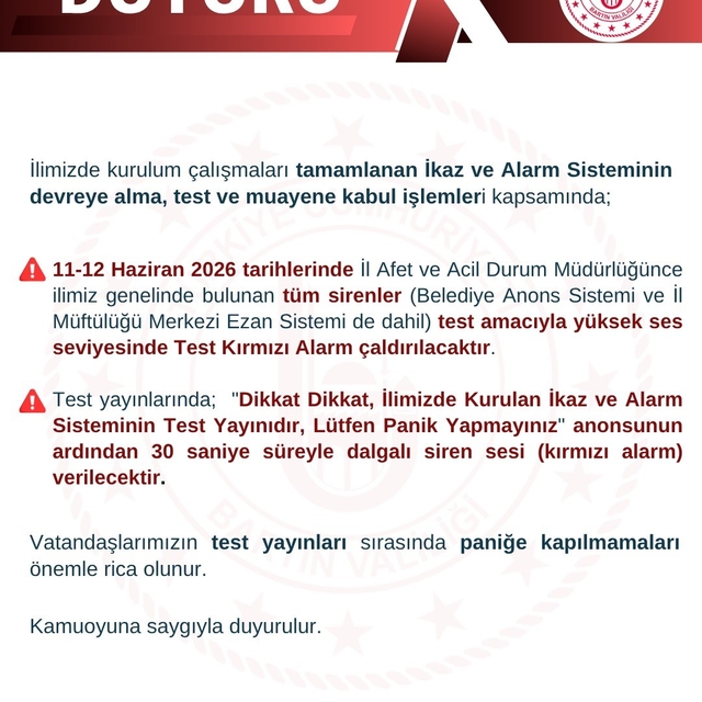 Bartın'da afetler için ikaz ve alarm sistemi kuruldu