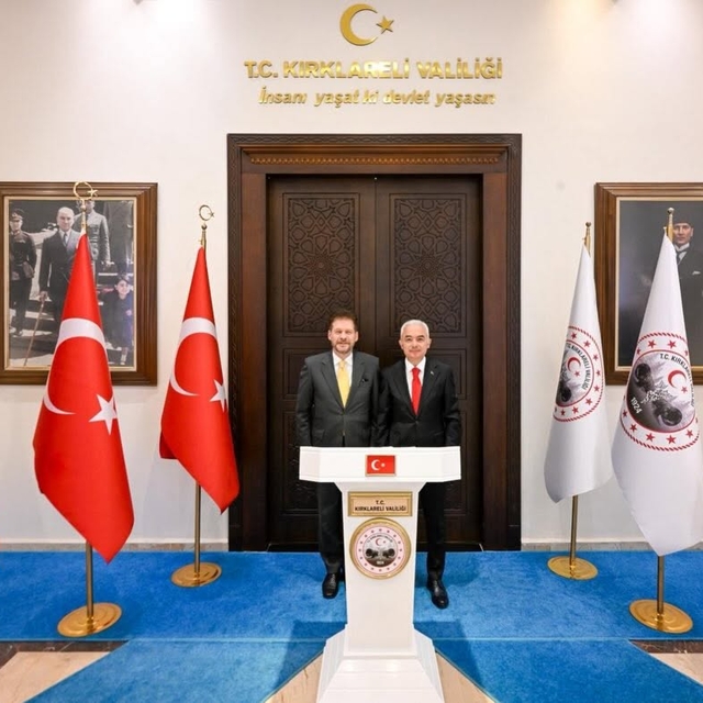 Kırklareli Valisi Turan, Kuzey Makedonya Ankara Büyükelçisi Manasijevski'yi...