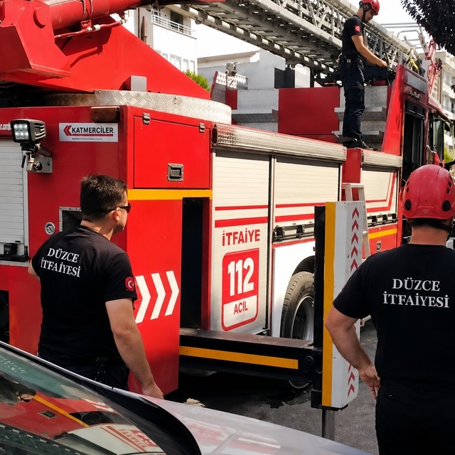 Sahibinin omzunda gezerken korkup kaçan papağanın imdadına itfaiye yetişti