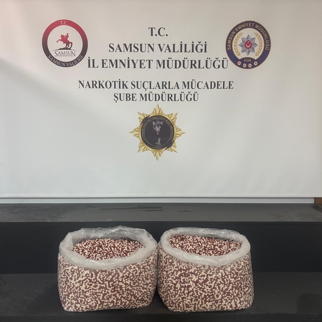 Samsun'da tırda 129 bin 500 sentetik ecza hapı ele geçirildi