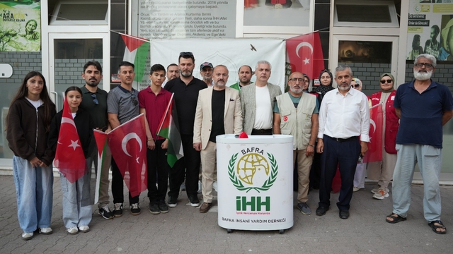 Libya'da gözaltındaki "Sumud Filosu" aktivistleri için Samsun'da basın açıklaması yapıldı