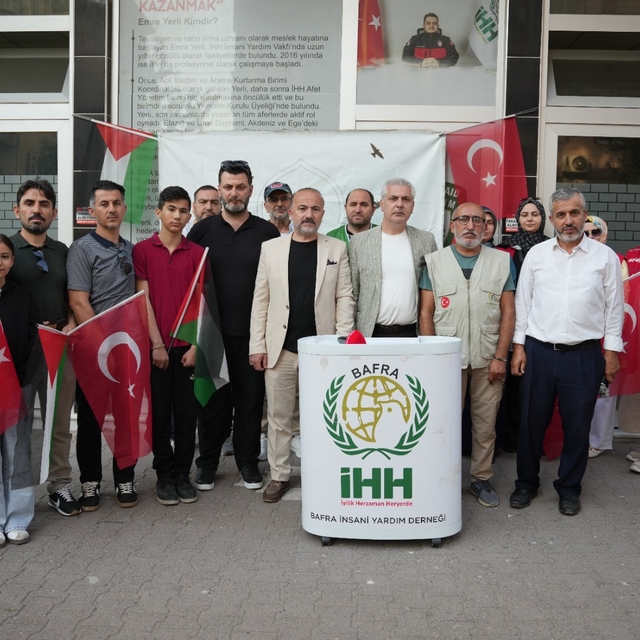 Libya'da gözaltındaki "Sumud Filosu" aktivistleri için Samsun'da basın açık...