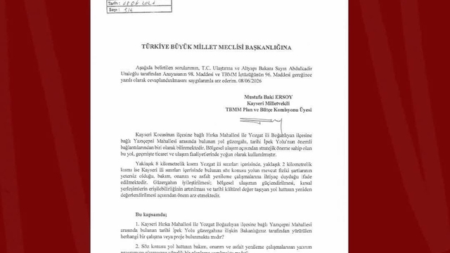 MHP'li Ersoy'dan tarihi İpek Yolu için soru önergesi