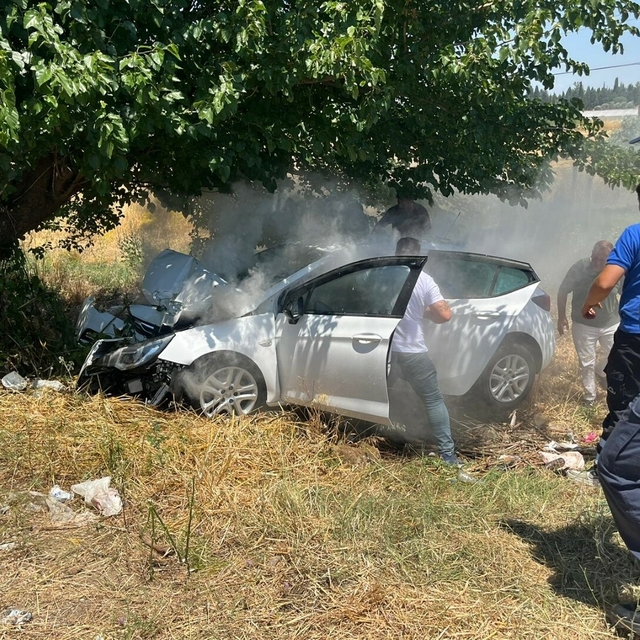 İzmir'de otomobil, ağaca çarptı: 4 ağır yaralı