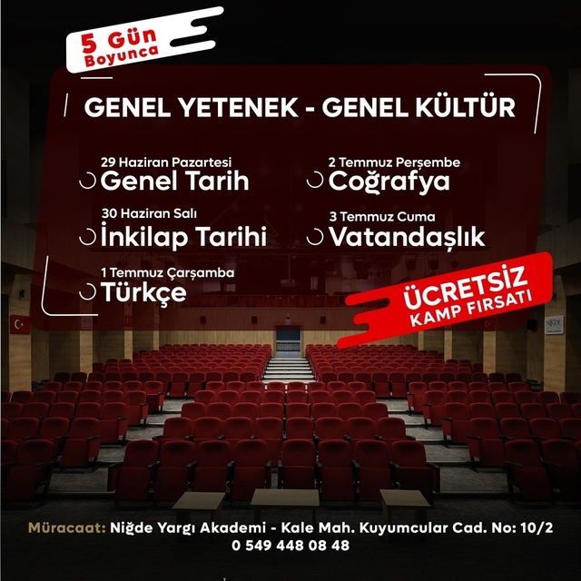 Niğde Belediyesi'nden KPSS adaylarına büyük destek
KPSS adaylarına ücretsiz...