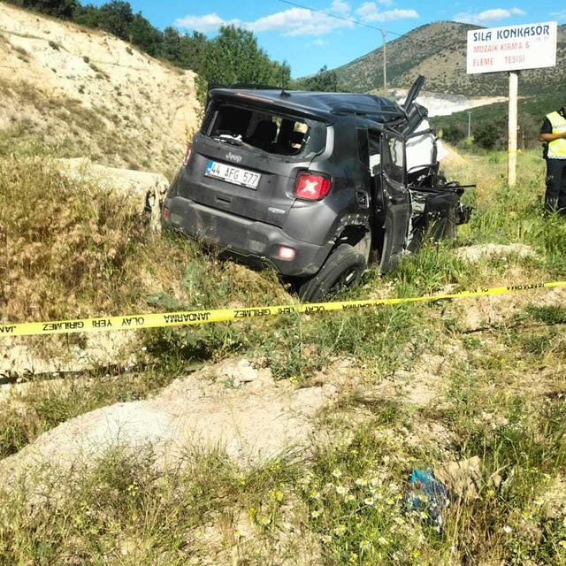 Malatya'da takla atan otomobilin sürücüsü öldü