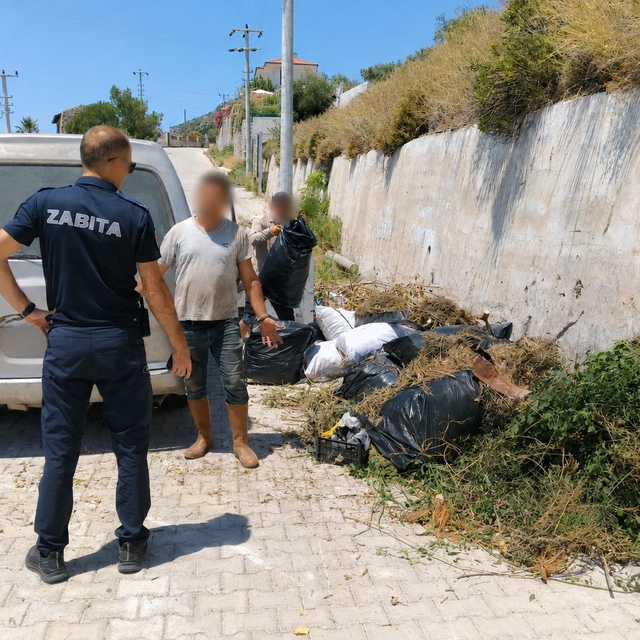 Yol kenarına atık bırakanlara cezai işlem uygulandı