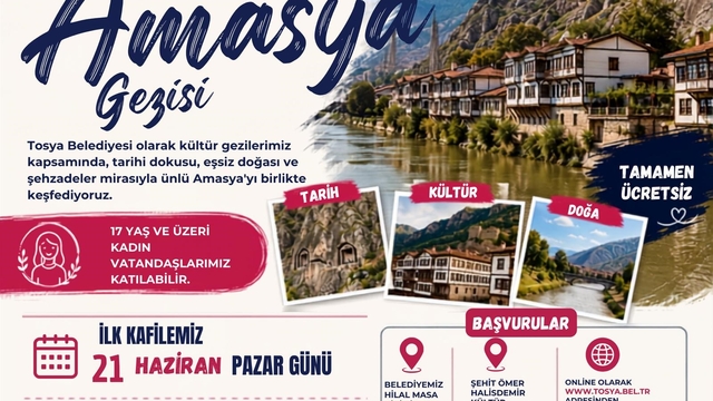 Tosya Belediyesi'nden kadınlara ücretsiz Amasya gezisi
