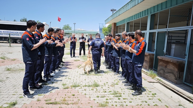 Emekliliği beklenen kahraman köpek 'Köpük', 9 yaşında grup ikincisi oldu