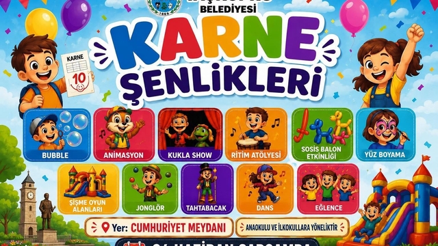 Taşköprü Belediyesi'nden çocuklara karne şenliği
