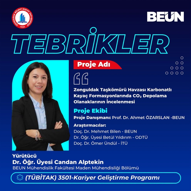 BEUN akademisyeninin TÜBİTAK 3501 Kariyer Projesine destek