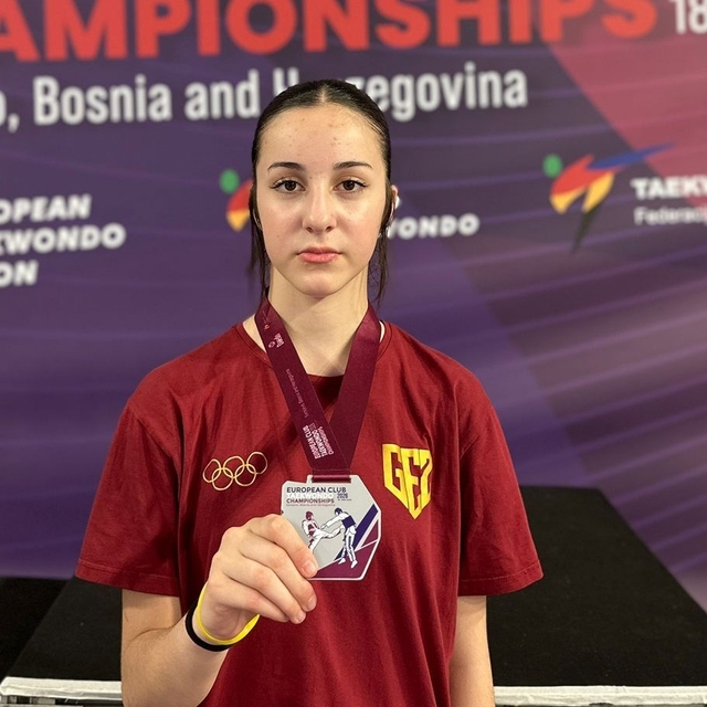 Aydınlı tekvandocu Rümeysa, Avrupa ikincisi oldu