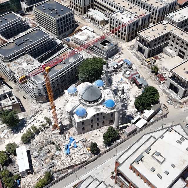 Depremde yıkılan Malatya'nın simgesi Yeni Cami'de restorasyonda sona yaklaş...