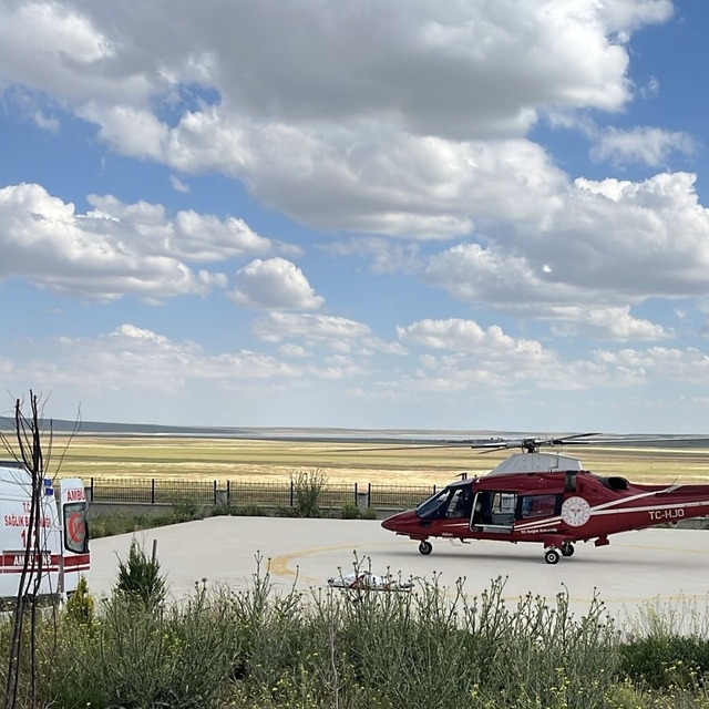 Kalp krizi geçiren hasta ambulans helikopter ile Konya'ya sevk edildi