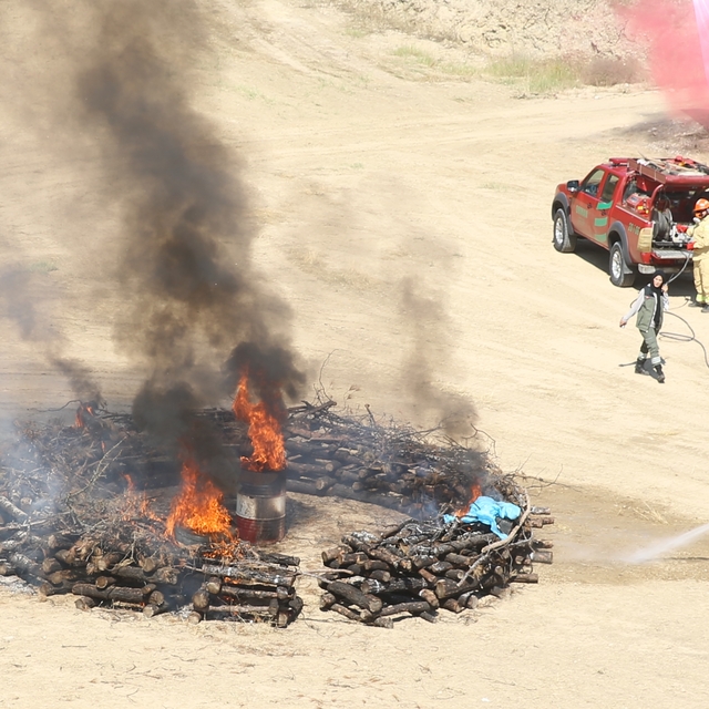Denizli'de helikopter destekli orman yangını tatbikatı yapıldı