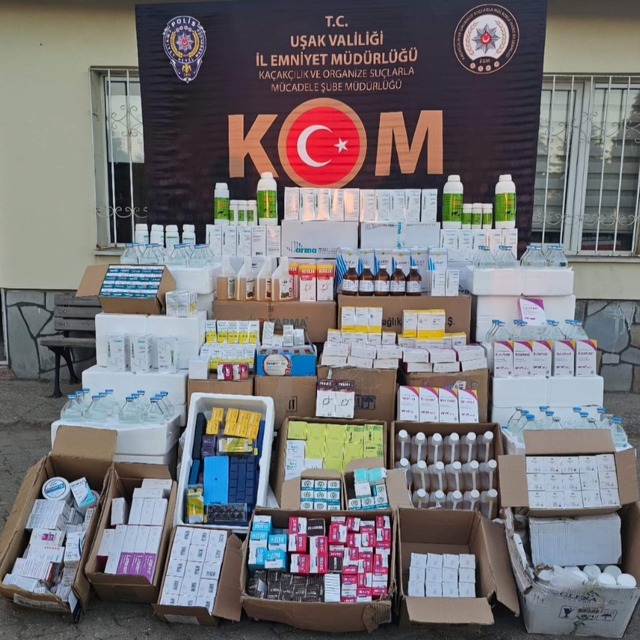 Uşak'ta son kullanım tarihi geçmiş 1860 hayvansal ilaç ele geçirildi