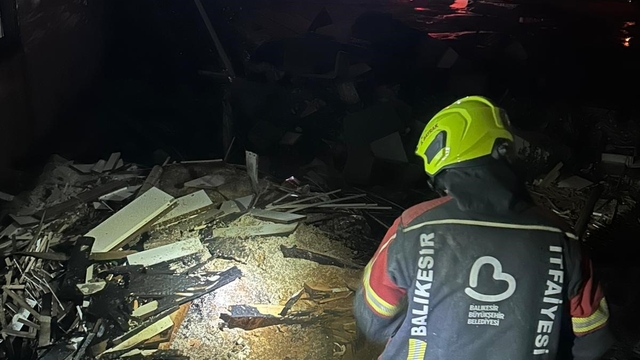 Burhaniye' de ot yangını korkuya neden oldu
