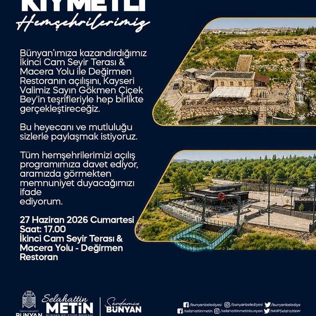 Başkan Metin'den açılışa davet