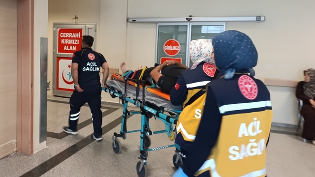 Devrilen kamyonun sürücüsü yaralandı