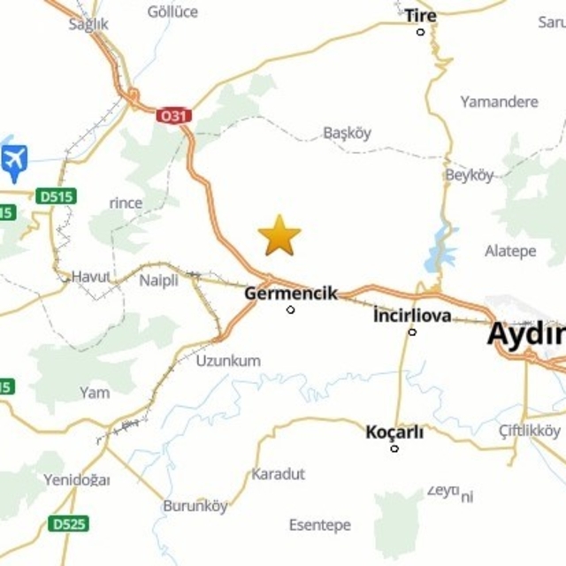 Aydın'da 3.9 şiddetinde deprem meydana geldi