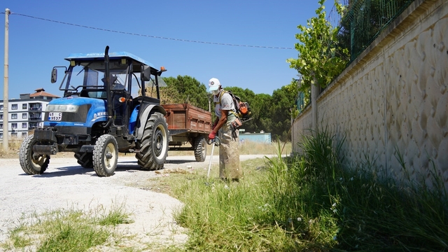 Karaali'de yol kenarları temizlendi