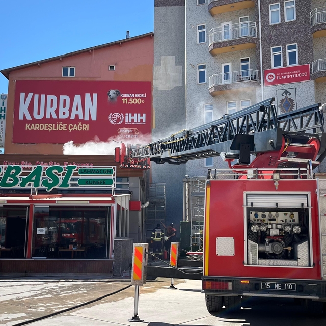 Burdur'da baca yangını