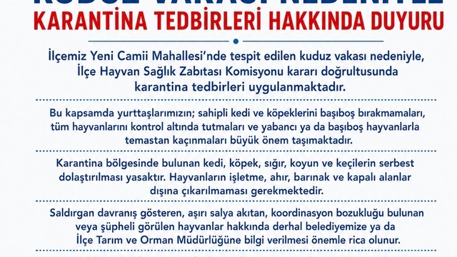 Edremit'te kuduz vakası sonrası karantina uygulaması başladı