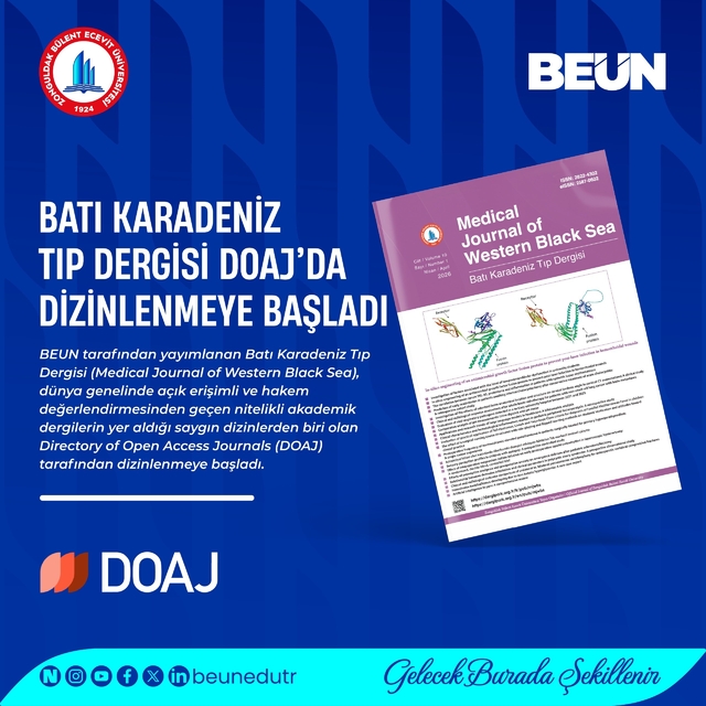 Batı Karadeniz Tıp Dergisi DOAJ'da dizinlenmeye başladı