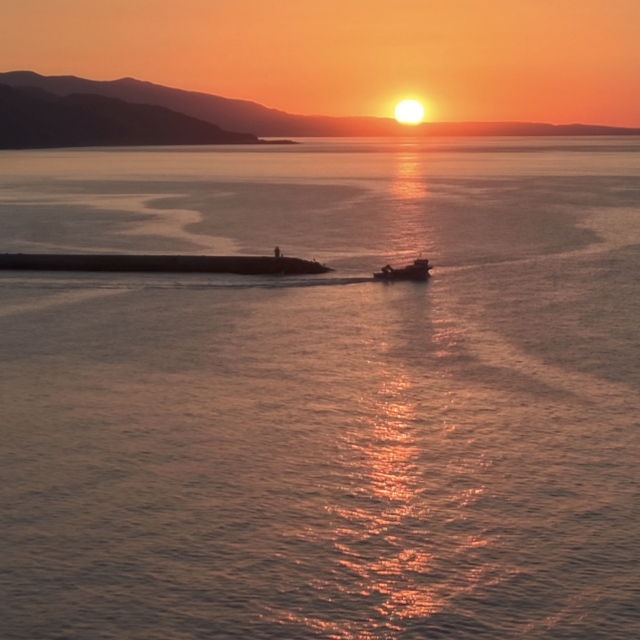 Samsun'da gün batımı dronla görüntülendi