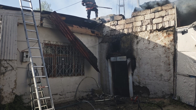 Van'da odunluk yangını