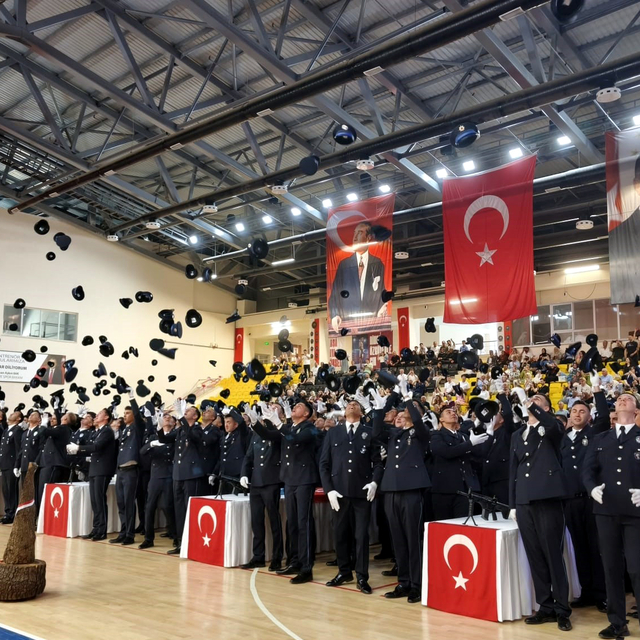 Bitlis'te POMEM mezunları kep fırlattı