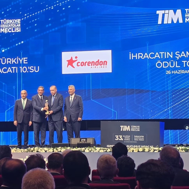 Corendon Airlines, ihracat şampiyonları arasındaki yerini güçlendirdi