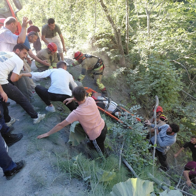 Yayla yolunda otomobil uçuruma yuvarlandı: 1 yaralı
