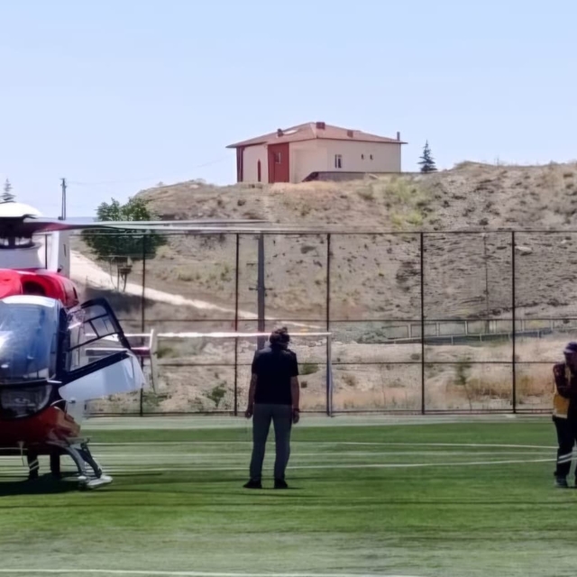 Kalp krizi geçiren hasta hava ambulansıyla Malatya'ya sevk edildi