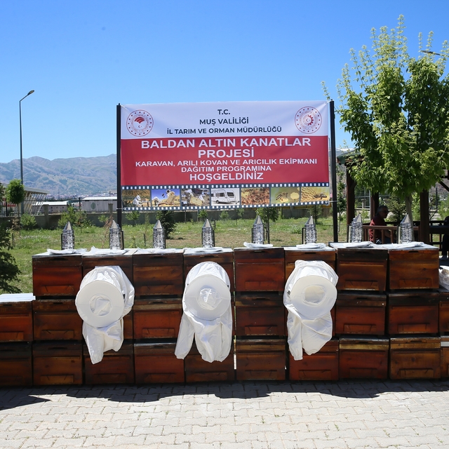 Muş'ta 120 kişiye kovan, karavan ve arıcılık ekipmanı dağıtıldı