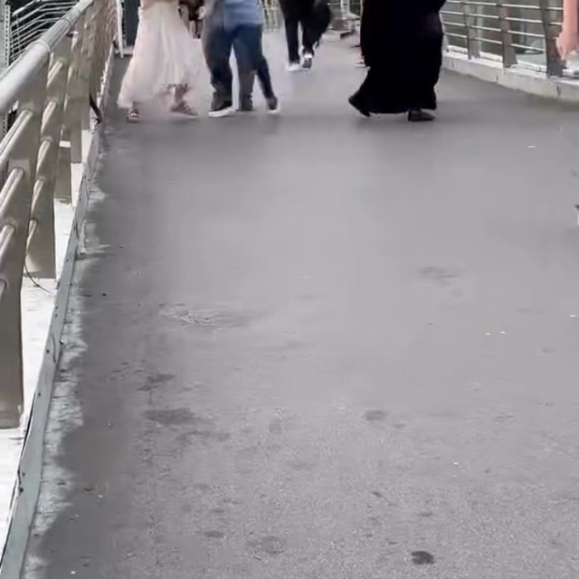 Üst geçitte hemcinsini darp etti: O anlar kamerada