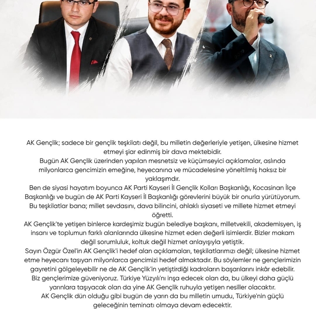 Hüseyin Okandan: "AK Gençlik, ülkesine hizmet etmeyi şiar edinmiş bir dava...