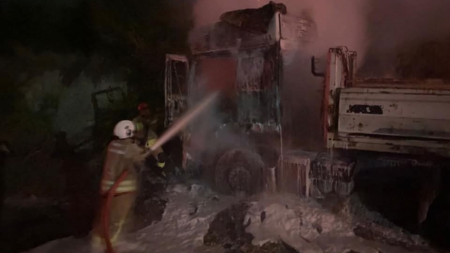 Erzin'de tır alevlere teslim oldu