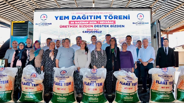 Beyağaçlı 374 üreticiye yem desteği sağlandı