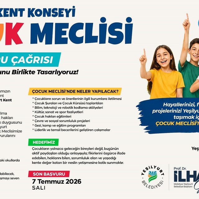 Yeşilyurt Kent Konseyi'nde çocuk meclisi kuruluyor