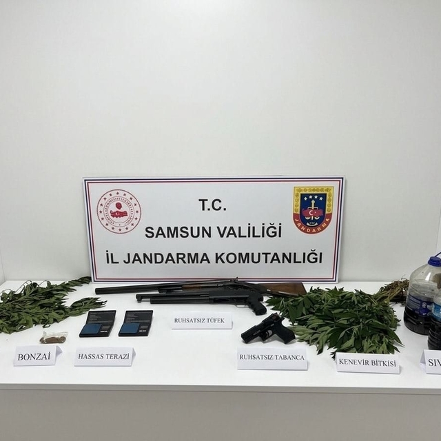 Jandarma uyuşturucu, silah ve kenevir ele geçirildi