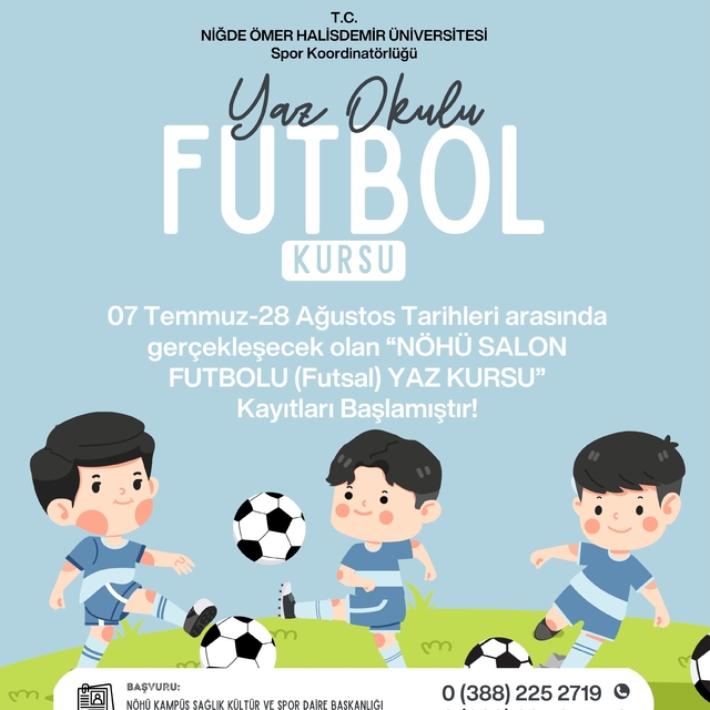 NÖHÜ'de çocuklara yönelik futsal yaz kursu başlıyor