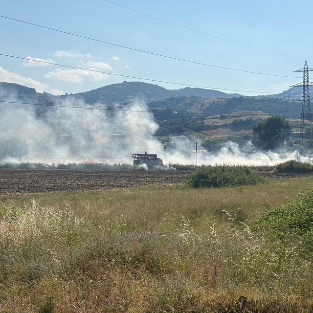 Samsun'da samanlık alanda çıkan yangın söndürüldü
