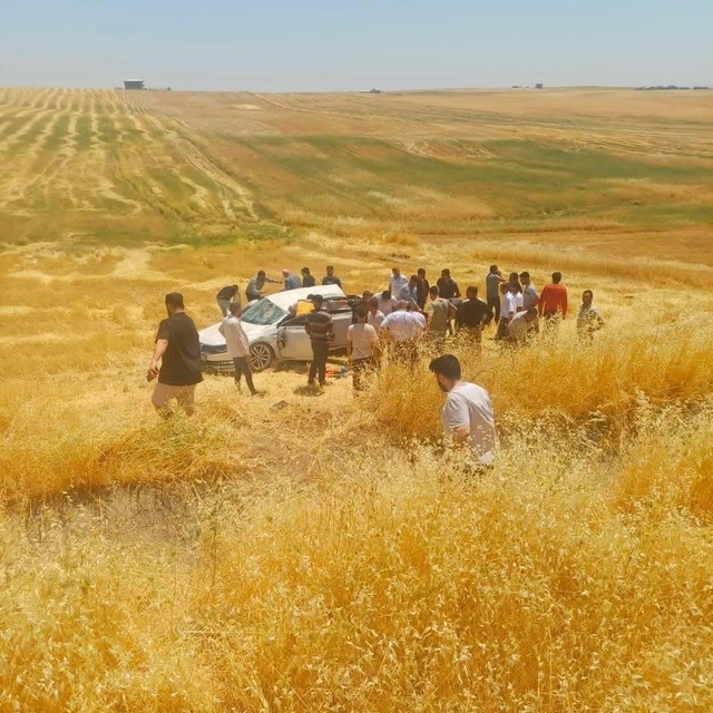 Diyarbakır'da otomobil tarlaya yuvarlandı: 5 yaralı